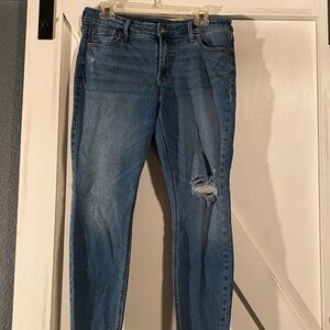 Old Navy Blue Distressed Skinny Jeans
